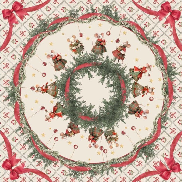 Foulard Portapanettone 100x100cm Favola di Natale