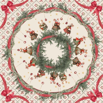 Foulard Portapanettone 100x100cm Favola di Natale