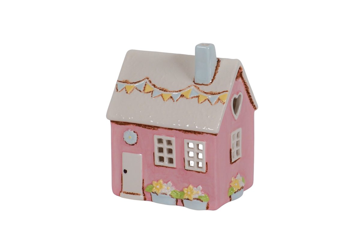 Casetta decorativa rosa portatealight
