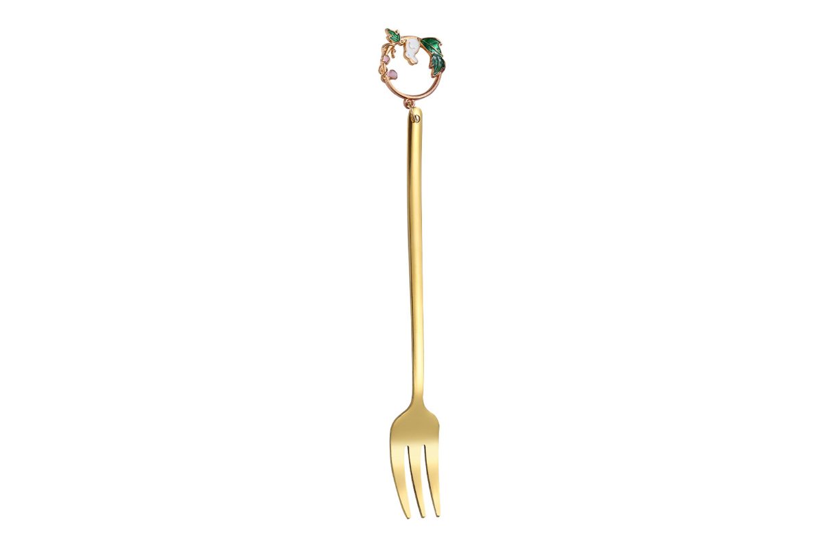 Forchettina per dolci oro Coniglietto