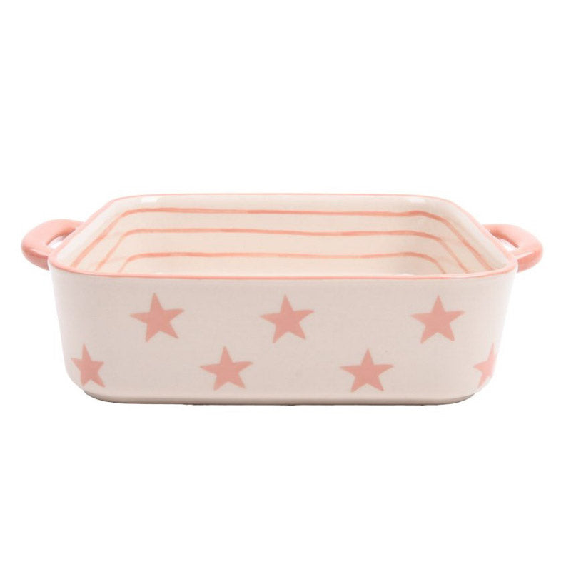 Pirofila quadrata stelle e strisce rosa