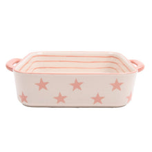 Pirofila quadrata stelle e strisce rosa