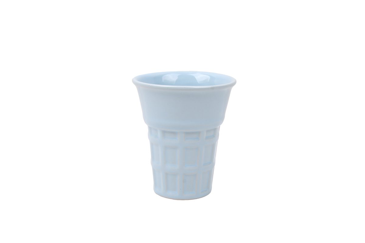 Coppa per gelato in ceramica azzurra