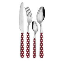 Set di posate 24pz amaranto con cuoricini - Neva
