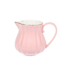 Lattiera in porcellana rosa con rifiniture oro- Linea Royal Rose