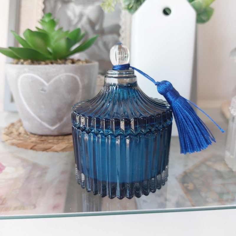 Candela profumata in potiche blu