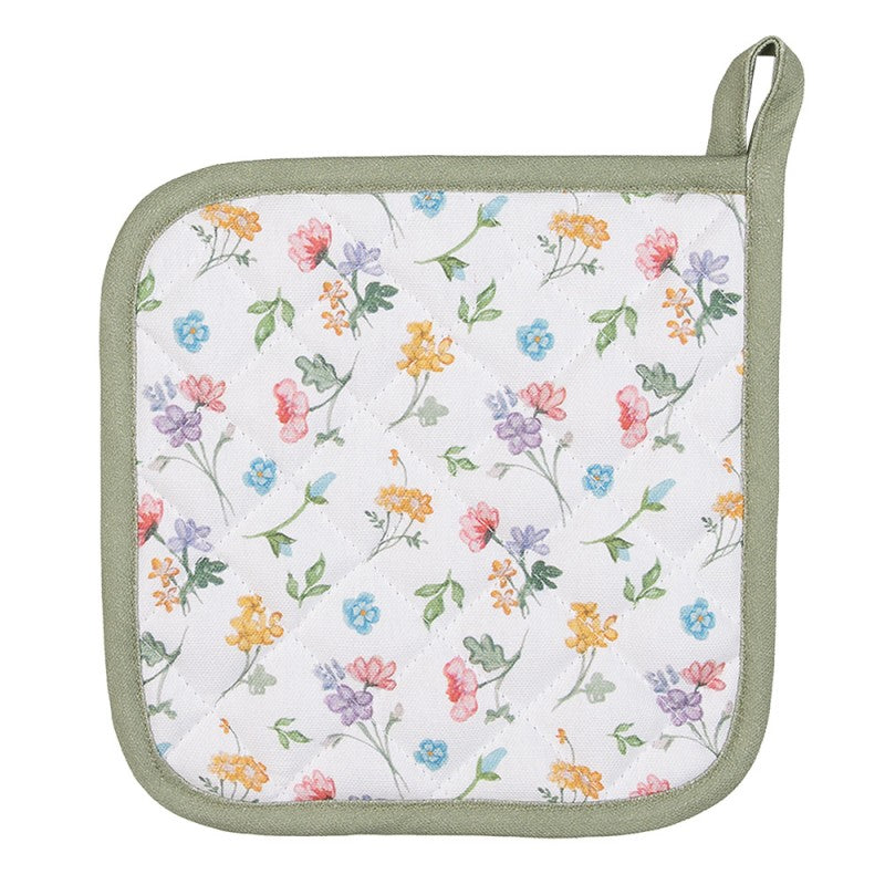 Presina 20x20cm Fiori con bordo verde