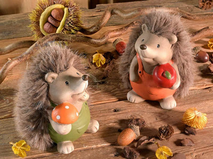 Riccio in terracotta con aculei in pelliccia