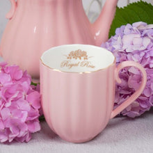 Tazza Mug in porcellana rosa con dettagli oro - Linea Royal Rose